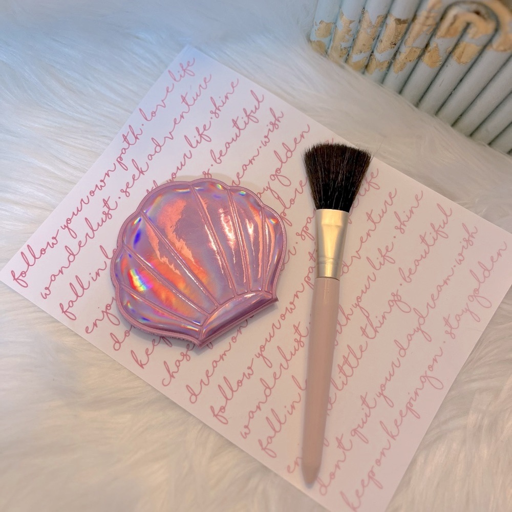 Iridescent Shell pocket mirror